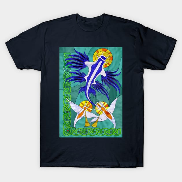 Glaucus Sea Slug stained glass T-Shirt by NocturnalSea